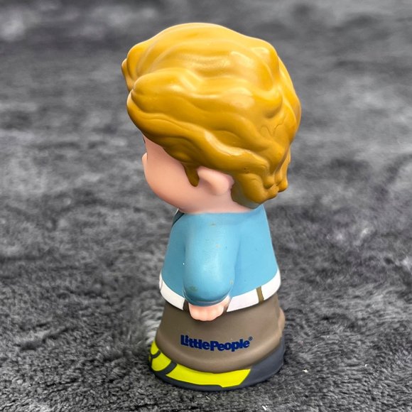 Fisher Price Little People Boy Blue Sweater V Neck Gray Pants - Picture 2 of 5